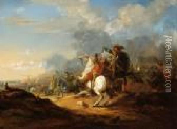 Fighting Horsemen Oil Painting - Dirck Willemsz. Stoop