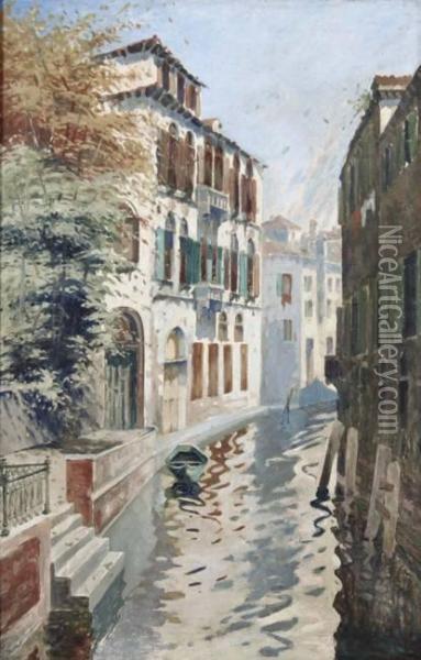 Venezia Palazzo Van Axel Oil Painting - Duilio Corompai