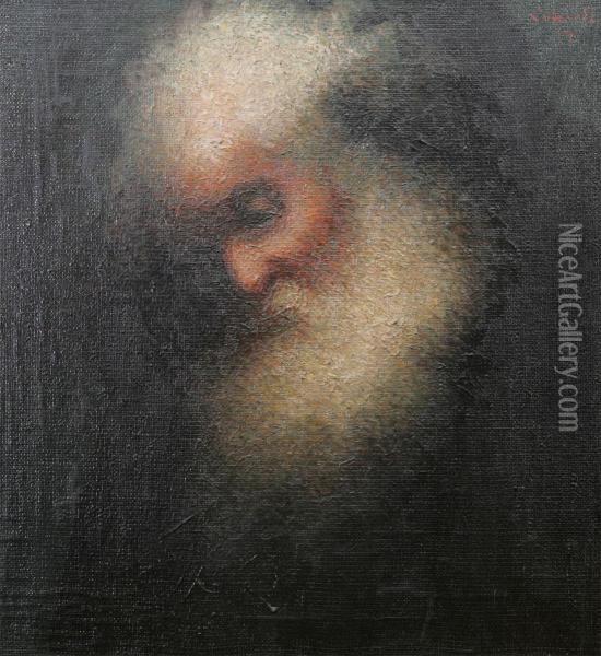 Portratt Forestallande Aldre Herre Oil Painting - Johan Leksell