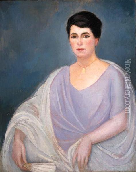 Retrato De Dama Oil Painting - Angel Zarraga Arguelles