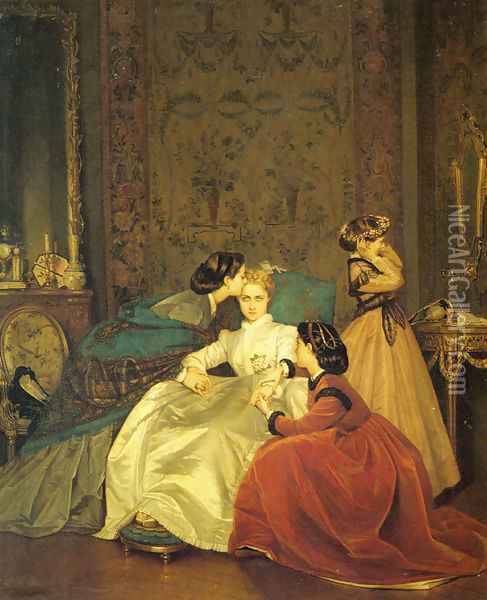 The Reluctant Bride Oil Painting - Auguste Toulmouche