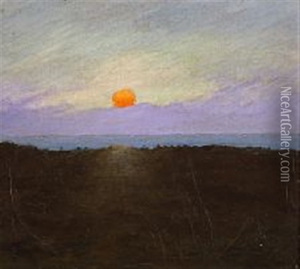 Solnedgang Oil Painting - Claus Johansen