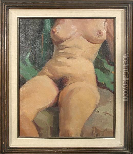 Seated Nude, C.1933 Oil Painting - George Kennedy Brandriff