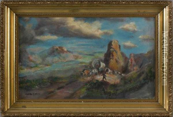 Santa Fe Trail Oil Painting - George D. Falk
