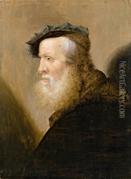 Bartiger Greis Mit Barett Oil Painting -  Rembrandt van Rijn