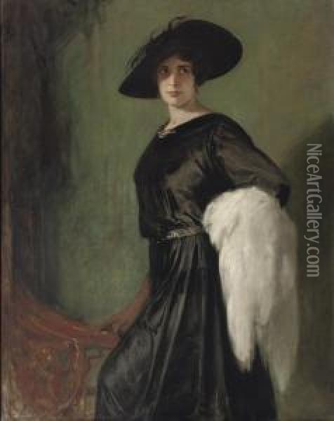 Portrait Of The Actress Hanna Ralph Oil Painting - Friedrich August von Kaulbach