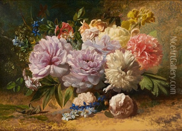 Jetee De Fleurs Oil Painting - Hubert Bellis