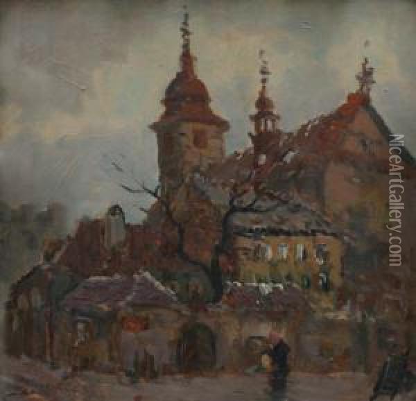 Prague Church Oil Painting - Gustav Macoun