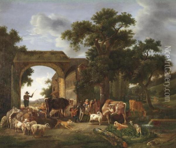 A Pastoral Scene Oil Painting - Nicolaes Berchem