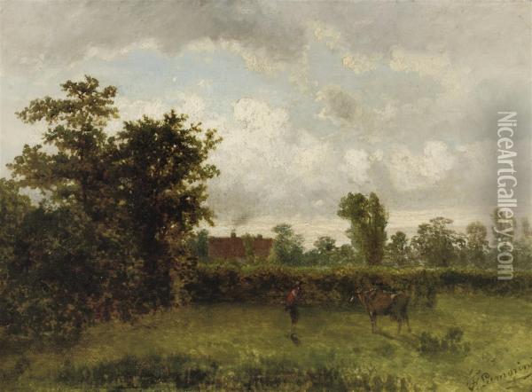 In The Meadow Oil Painting - Jean-Francois Batut