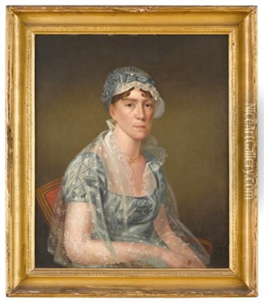 Portrait Of Jane Bell Mercer Of Philadelphia Oil Painting - Charles Willson Peale