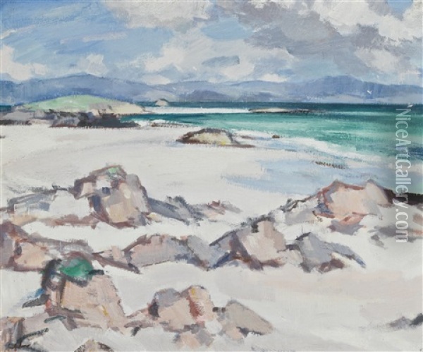 The White Strand, Iona Oil Painting - Samuel John Peploe