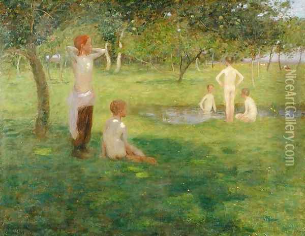 On a Summers Afternoon, 1892 Oil Painting - Edward Stott