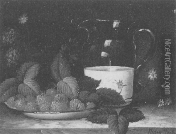 Still Life With Pitcher And Raspberries Oil Painting - Mary Jane Peale