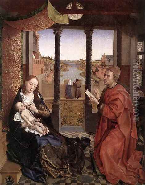 St Luke Drawing a Portrait of the Madonna Oil Painting - Rogier van der Weyden
