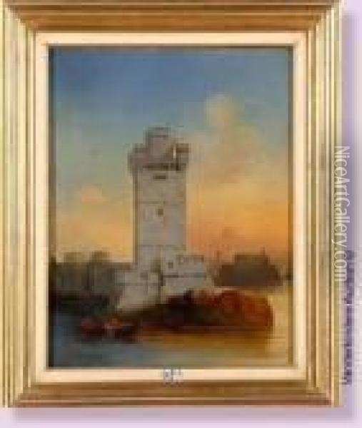 Forteresse Ottomane En Bord De Mer Oil Painting - Jacobus Jacobs