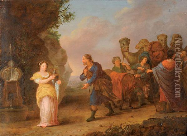 Eliezer Et Rebecca Au Puits De Nabor Oil Painting - P. Bicker
