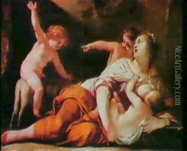 A Personification Of Charity Oil Painting - Jacques Blanchard