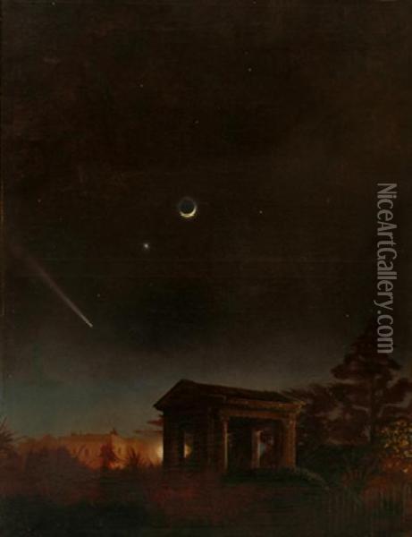 Haley's Comet Of 1910 Oil Painting - Joseph Luke Fleury