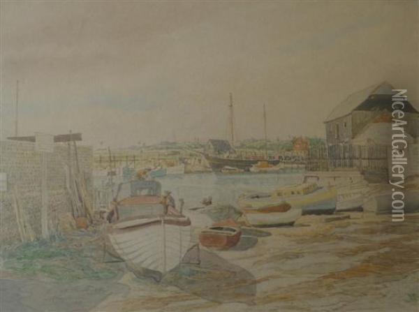 Littlehampton Dockyard Oil Painting - Sydney Maiden