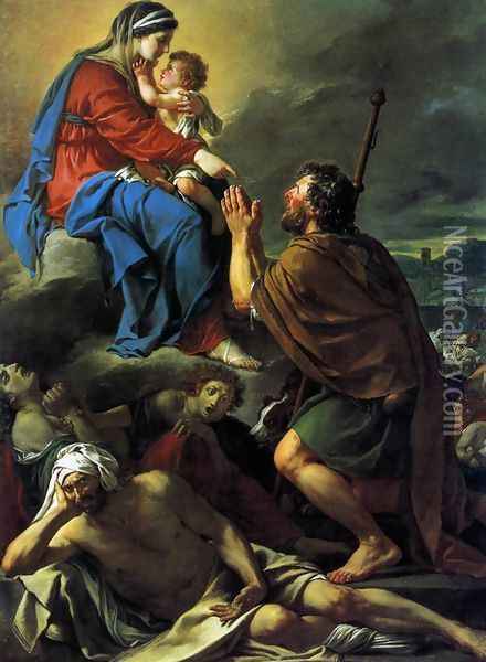 St Roch Asking the Virgin Mary to Heal Victims of the Plague 1780 Oil Painting - Jacques Louis David