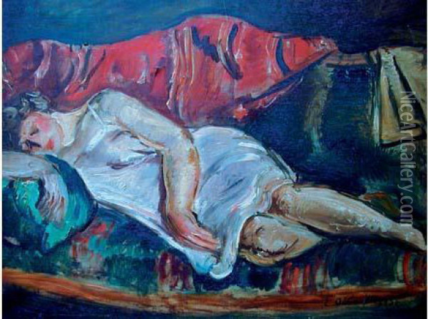  Femme Endormie, 1927  Oil Painting - Emile-Othon Friesz