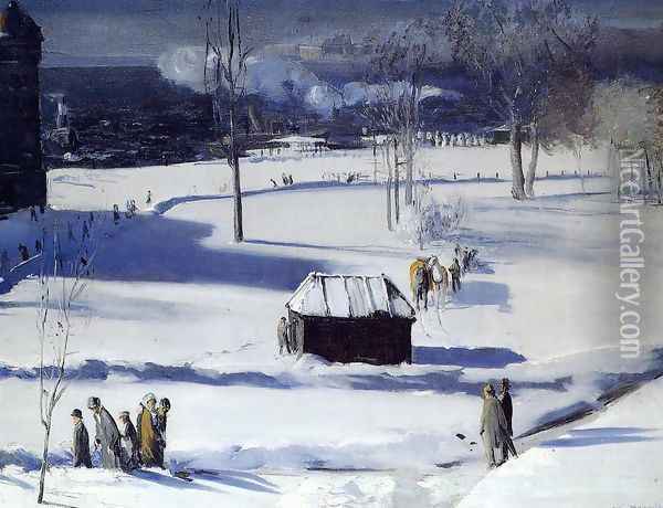 Blue Snow The Battery Oil Painting - George Wesley Bellows