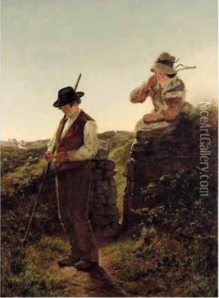 The Shepherd's Love Oil Painting - Erskine Nicol