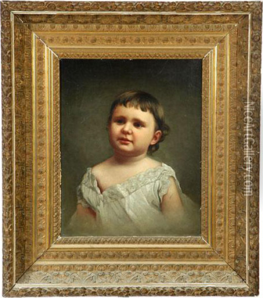 Portrait Of A Girl Oil Painting - Silas Martin