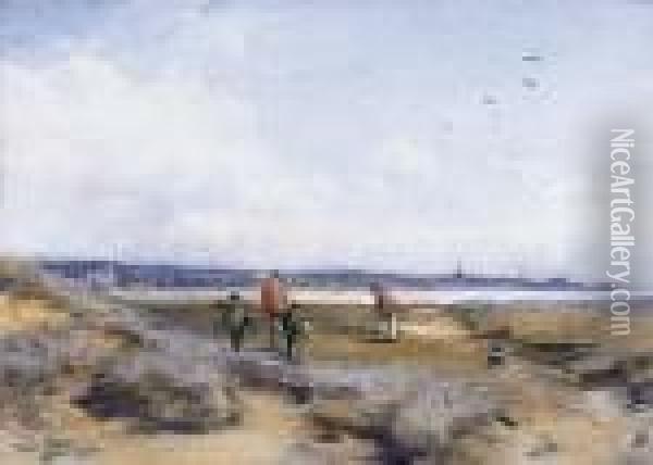 A Championship On The Course At Carnoustie Oil Painting - Michael Brown