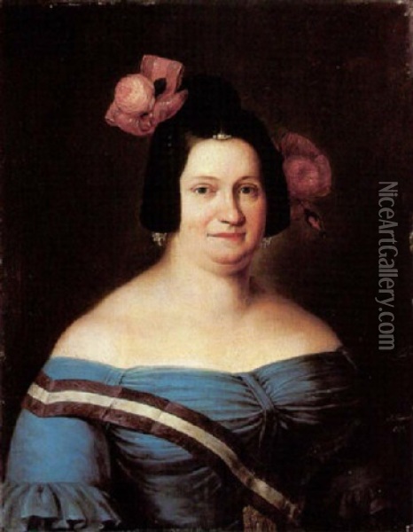 Retrato De Dama Oil Painting - Antonio Maria Esquivel Suarez de Urbina