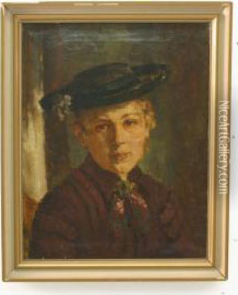 Portrait Einer Dame Mit Hut Oil Painting - Wilhelm Leibl