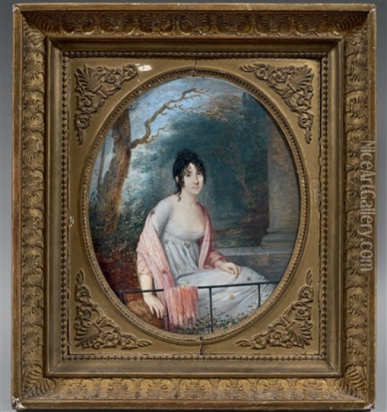 Portrait De Femme Oil Painting - Jean Georget