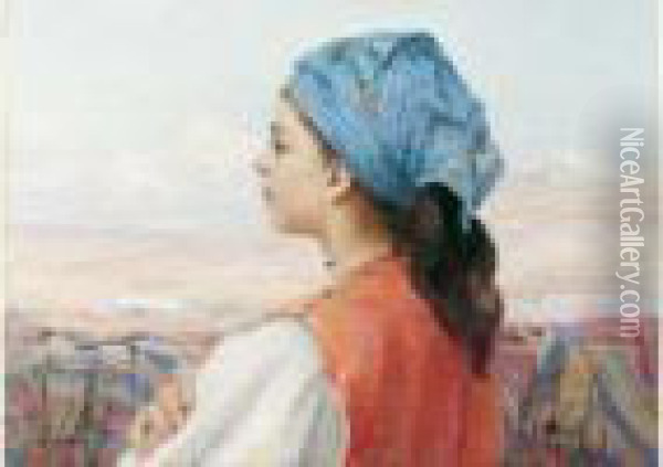 Belle Marocaine De Tetouan Oil Painting - Louis-Auguste Girardot