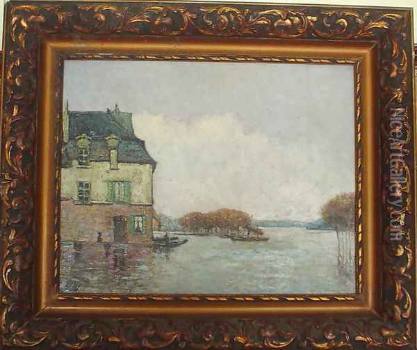 Inodation, Flood (Forgery) Oil Painting - Alfred Sisley