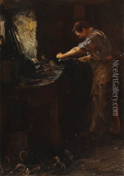 The Filer Oil Painting - George Ogilvy Reid