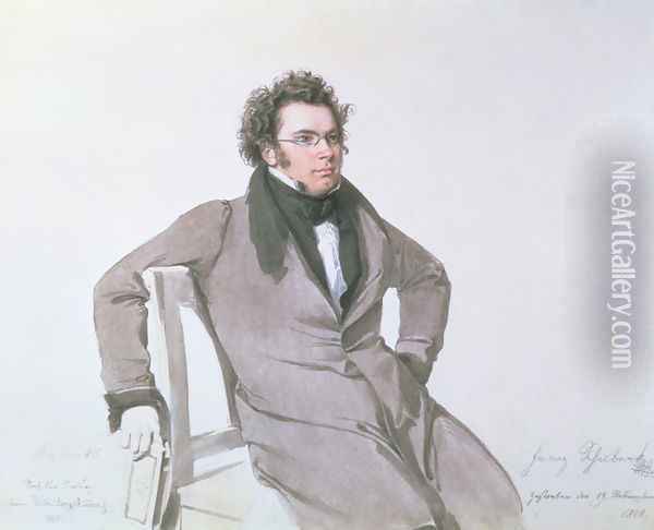 Franz Schubert 1797-1828, 1825 Oil Painting - Wilhelm August Rieder