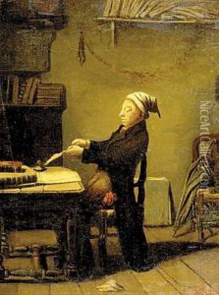 Scholar At Work Oil Painting - Frans Meerts