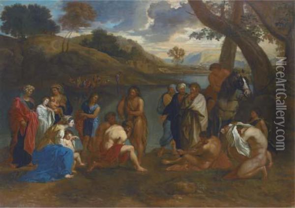 The Baptism Of Christ Oil Painting - Tiziano Vecellio (Titian)