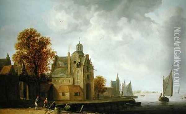 Landscape with a Church Oil Painting - Wouter Knyff