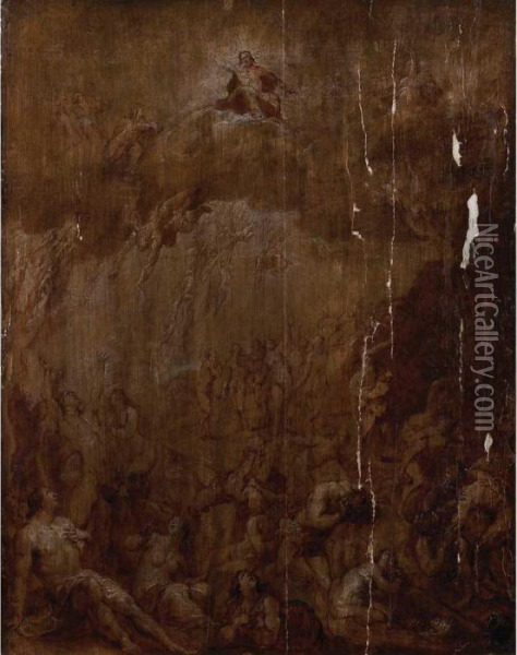 The Lastjudgment Oil Painting - Frans II Francken