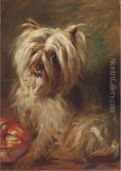 A Cairn Terrier Oil Painting - Robert L. Alexander