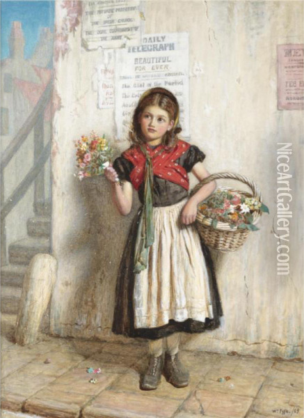 The Flower Girl Oil Painting - William B. Collier Fyfe