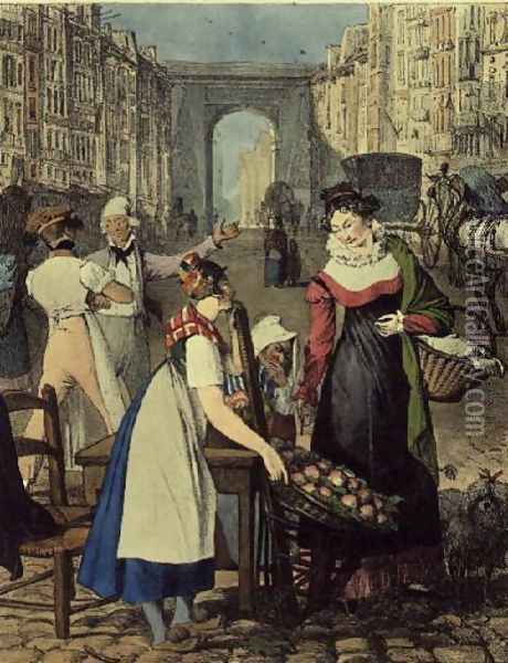 The Little Fruitseller, 1822 Oil Painting - John James Chalon