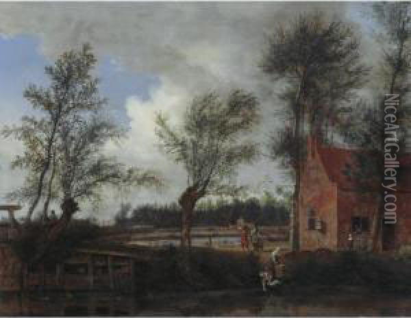 Sold By The J. Paul Getty Museum To Benefit Future Painting Acquisitions
 

 
 
 

 
 The Inn Of The Zwarte Varcken ('black Pig'), Maarsseveen Oil Painting - Jan Van Der Heyden