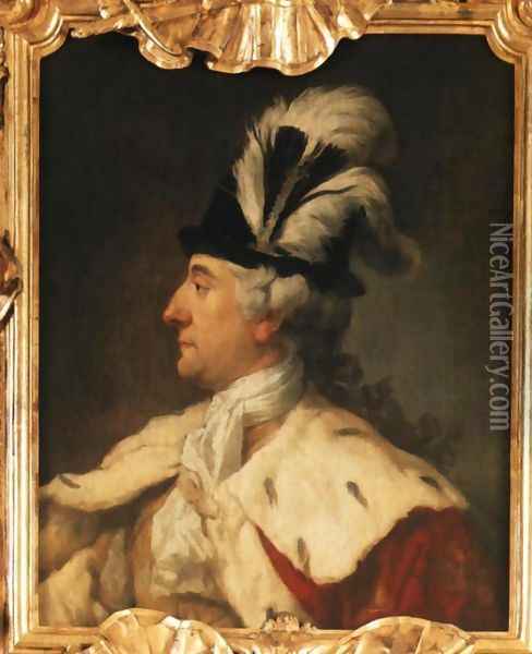 Portrait of King Stanislaus Augustus in a Plumed Hat Oil Painting - Marcello Bacciarelli