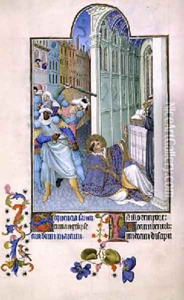 The Martyrdom of St Mark from the Tres Riches Heures du Duc de Berry Oil Painting - Pol de Limbourg