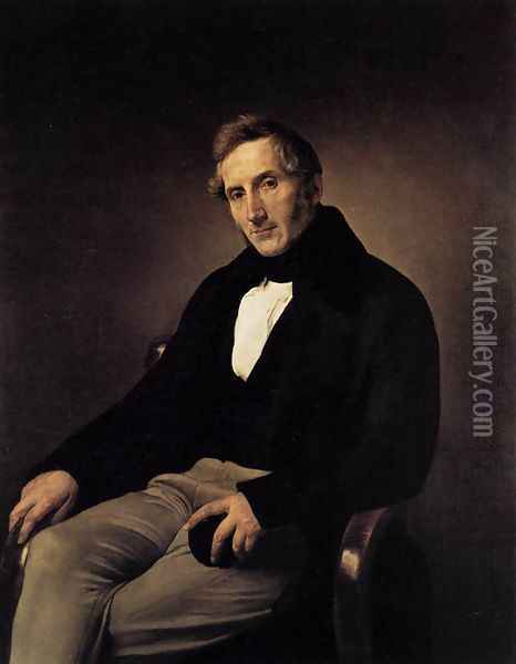 Portrait of Alessandro Manzoni 1841 Oil Painting - Francesco Paolo Hayez