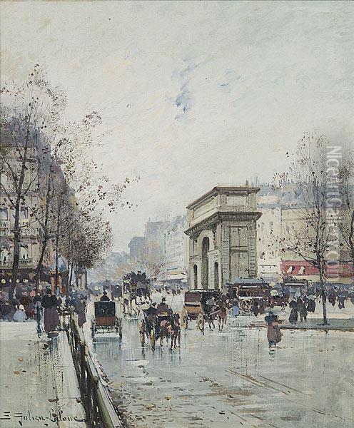 A Paris Boulevard Oil Painting - Eugene Galien-Laloue