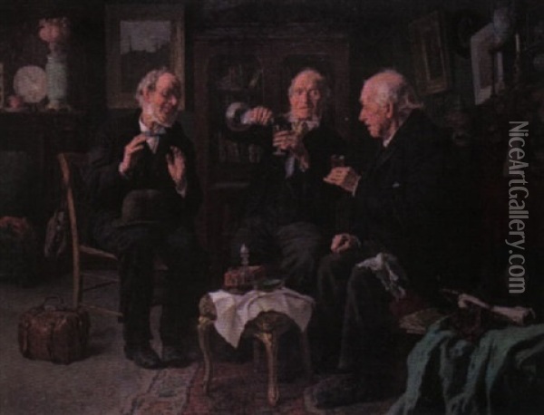 Old Friends Oil Painting - Louis Charles Moeller